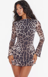 Wild Whisper Mesh Tie-Back Dress